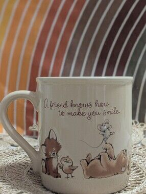 Hallmark coffee tea mug mates friendship 8oz vintage 1983 baby animals cup.